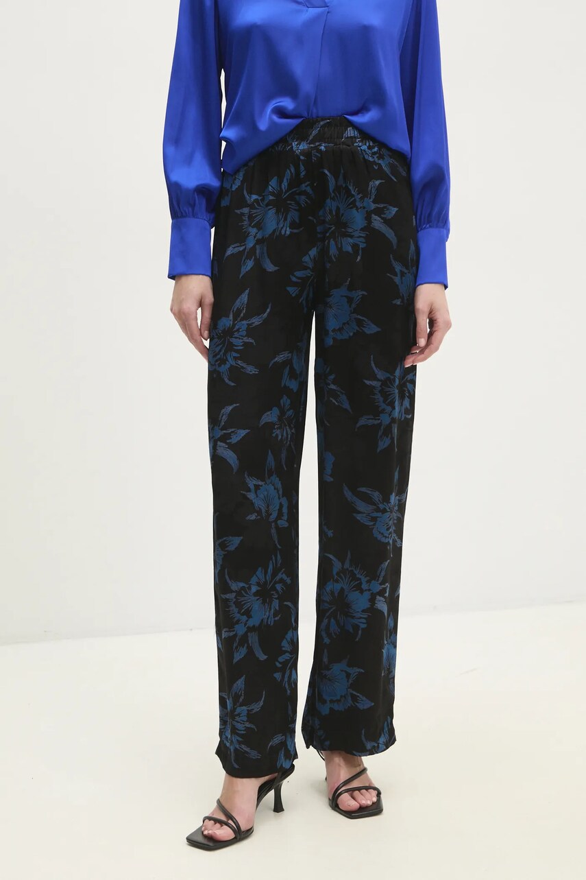 Answear Lab pantaloni femei, culoarea negru, drept, high waist
