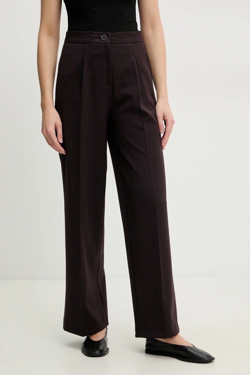 Answear Lab pantaloni femei, culoarea violet, lat, high waist