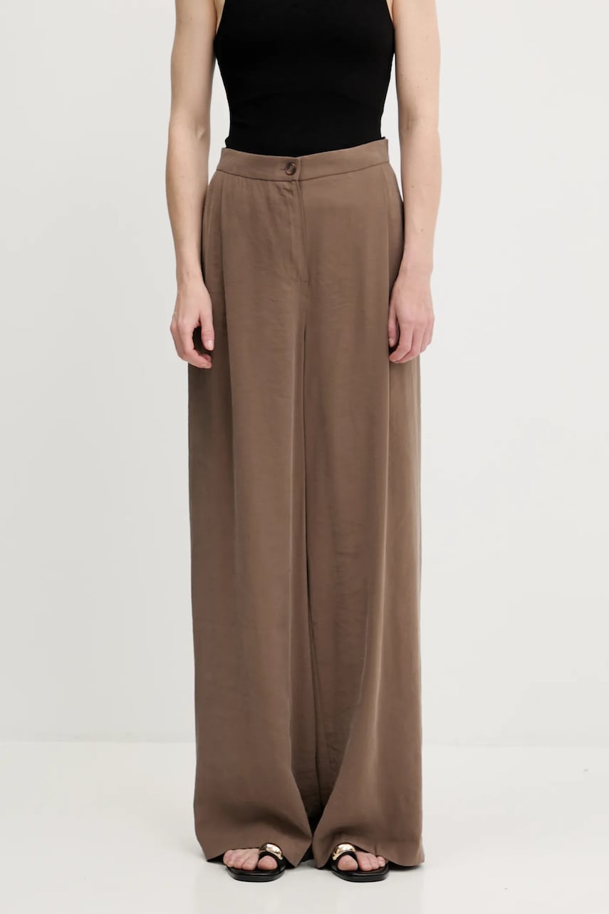 Answear Lab pantaloni culoarea maro, lat, high waist