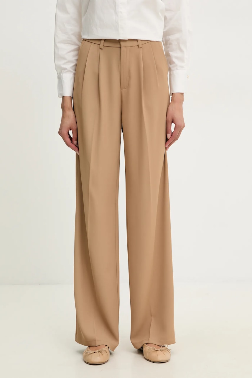 Answear Lab pantaloni femei, culoarea maro, lat, high waist