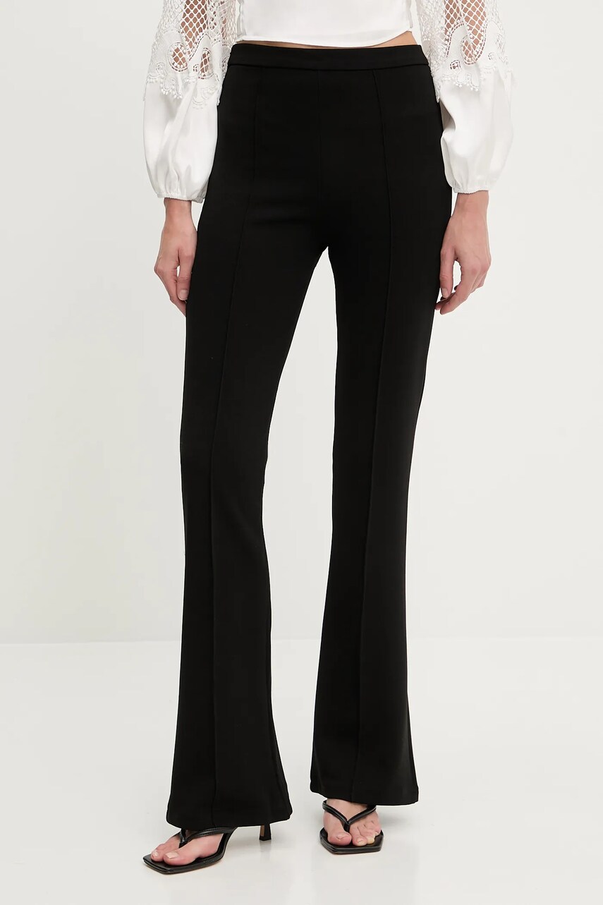 Levně Kalhoty Answear Lab dámské, černá barva, zvony, high waist