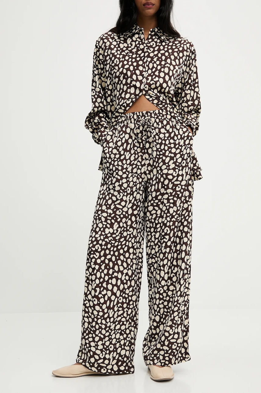 Answear Lab pantaloni culoarea maro, lat, high waist