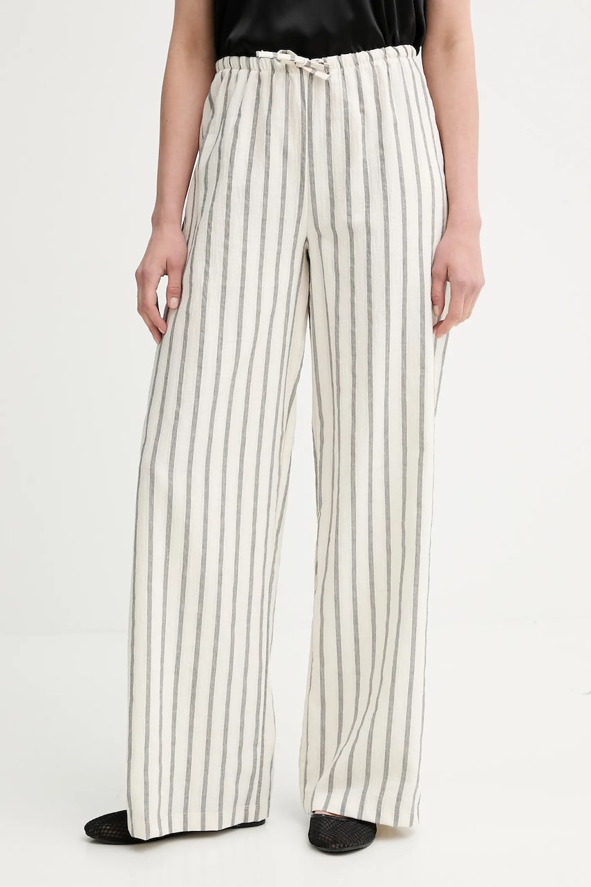 Answear Lab pantaloni culoarea bej, drept, high waist