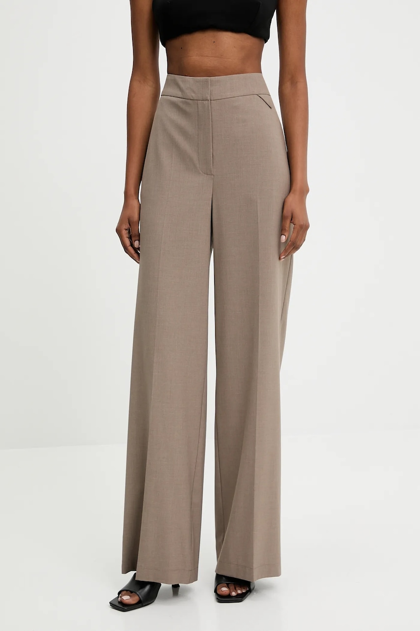 Answear Lab pantaloni culoarea maro, lat, high waist