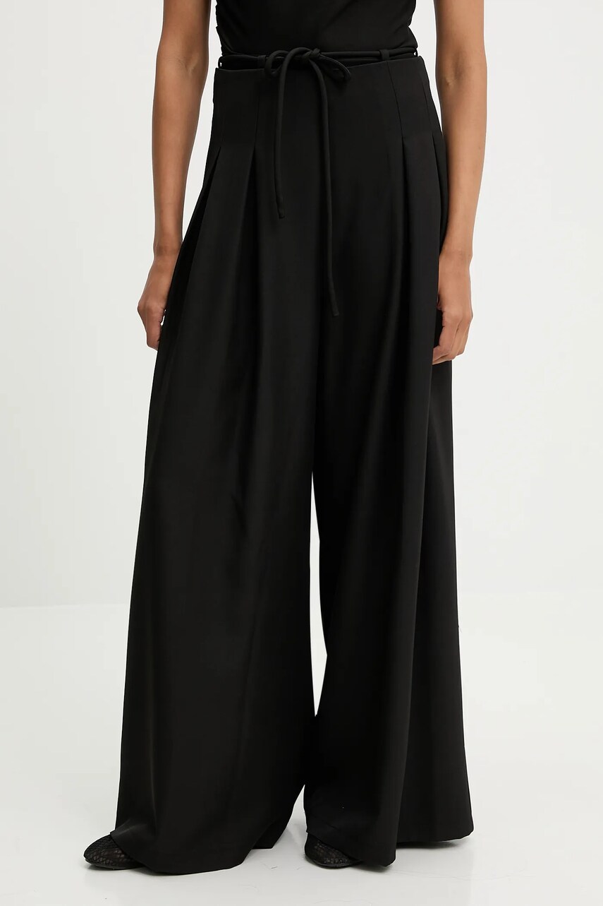 Answear Lab pantaloni culoarea negru, lat, high waist