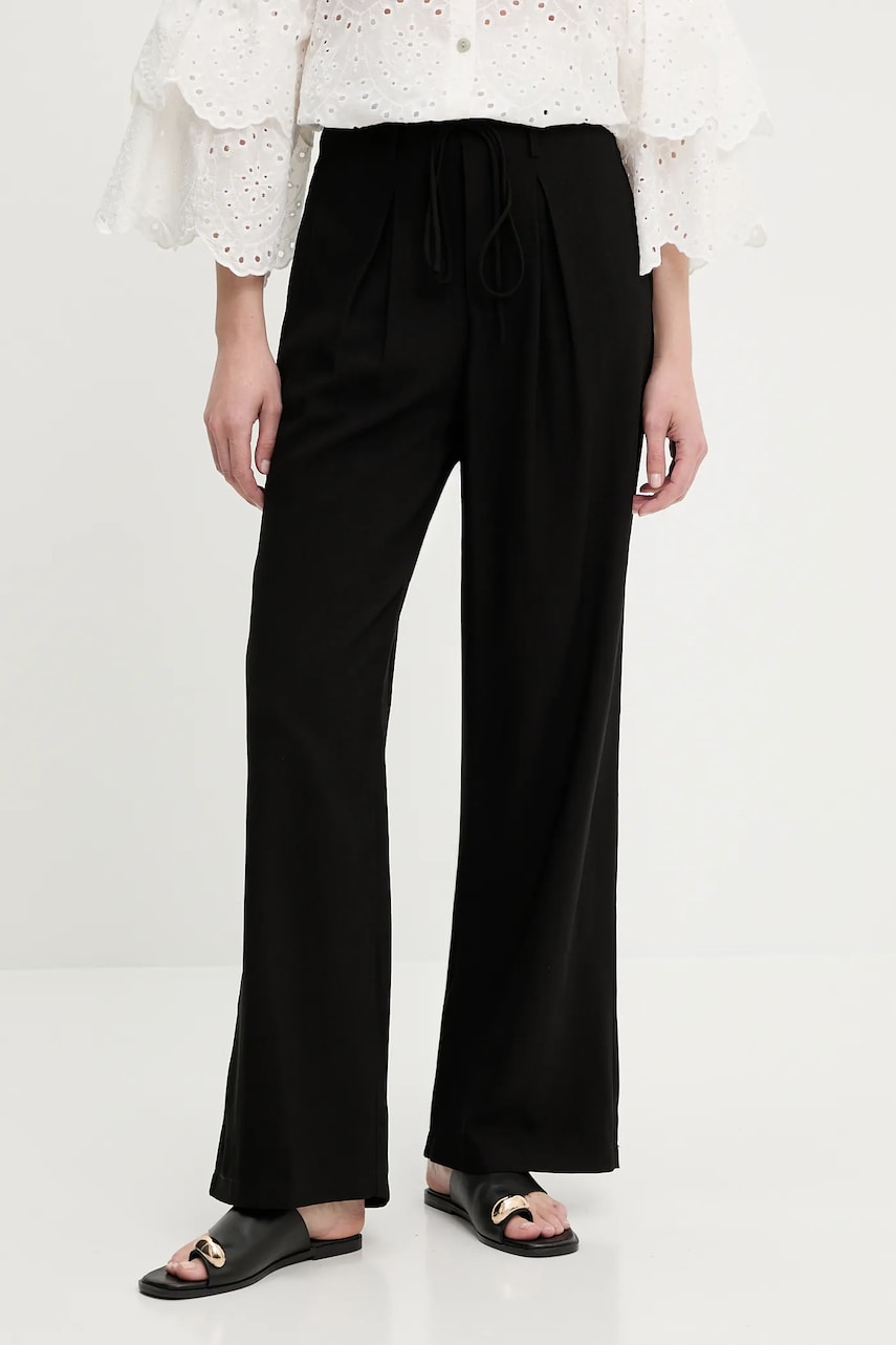 Answear Lab pantaloni culoarea negru, lat, high waist