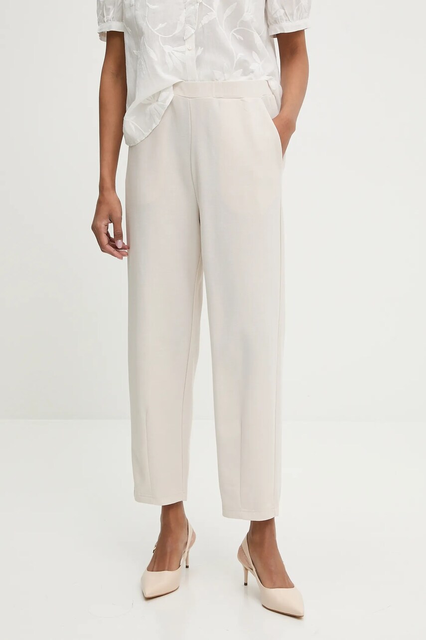 Answear Lab pantaloni culoarea bej, drept, high waist
