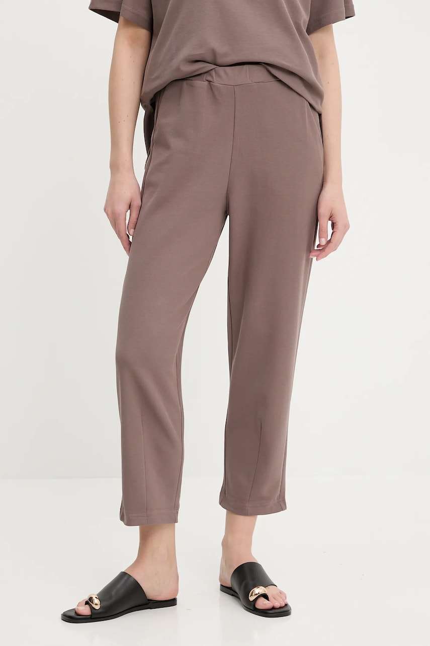 Answear Lab pantaloni culoarea maro, drept, high waist