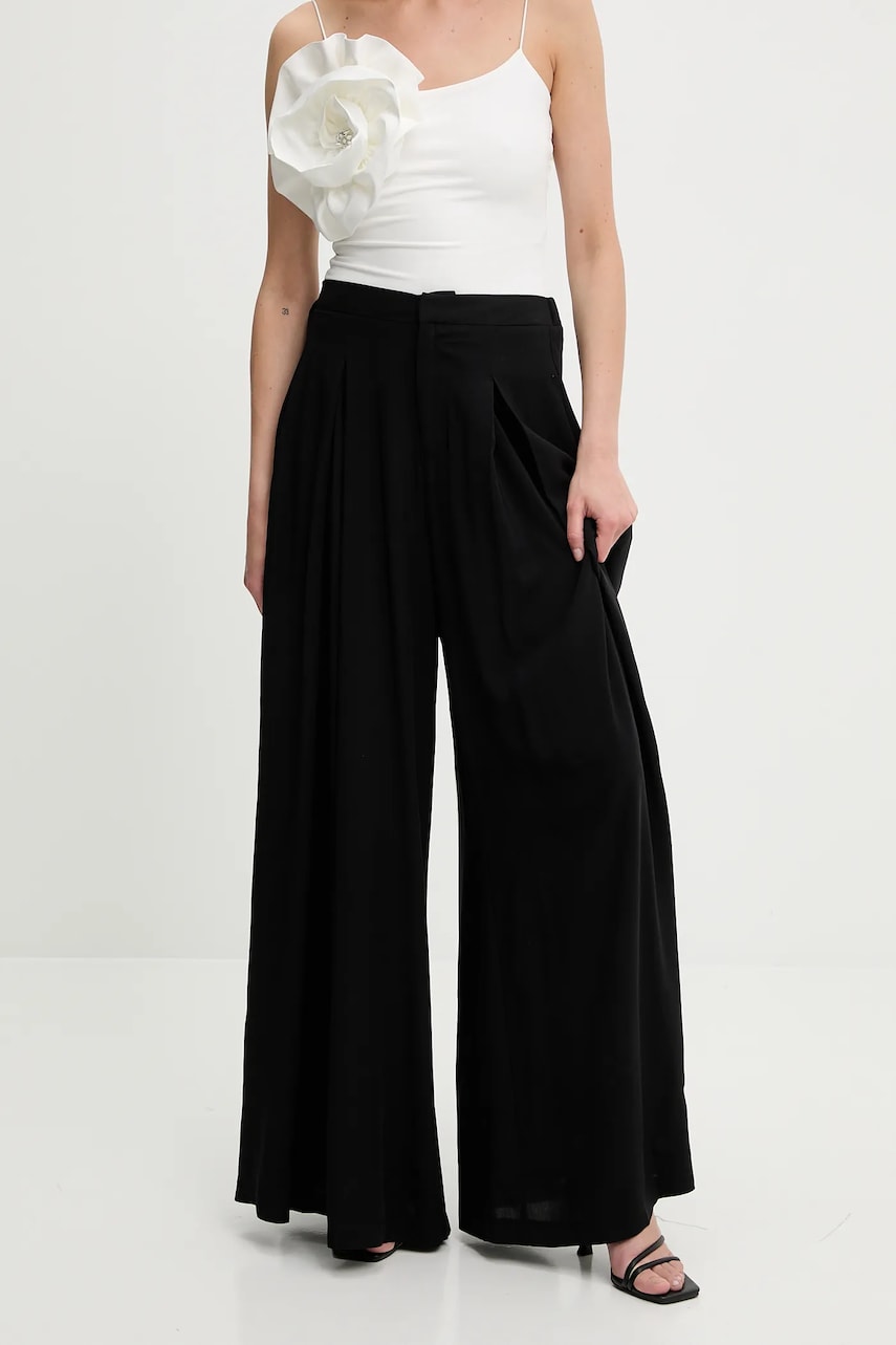 Answear Lab pantaloni culoarea negru, lat, high waist
