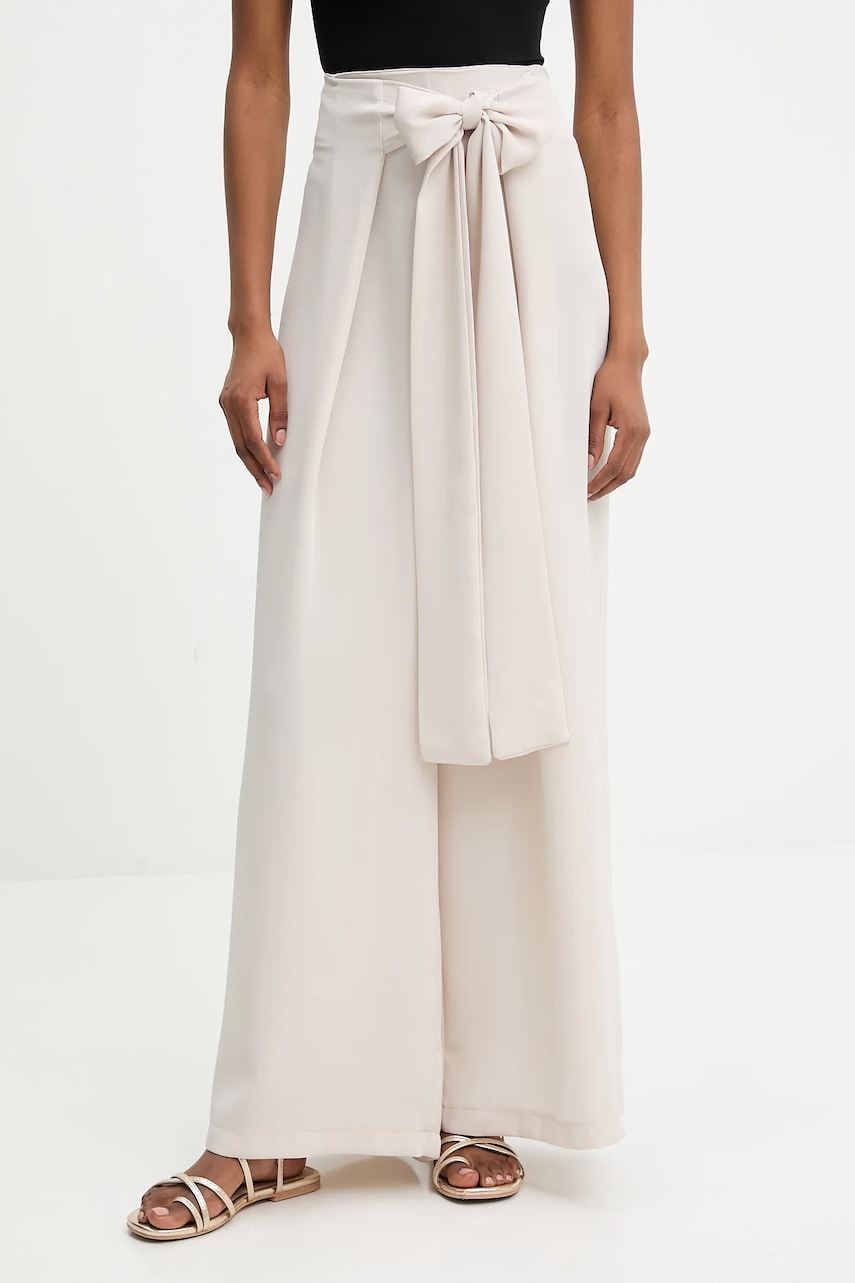 Answear Lab pantaloni culoarea bej, lat, high waist