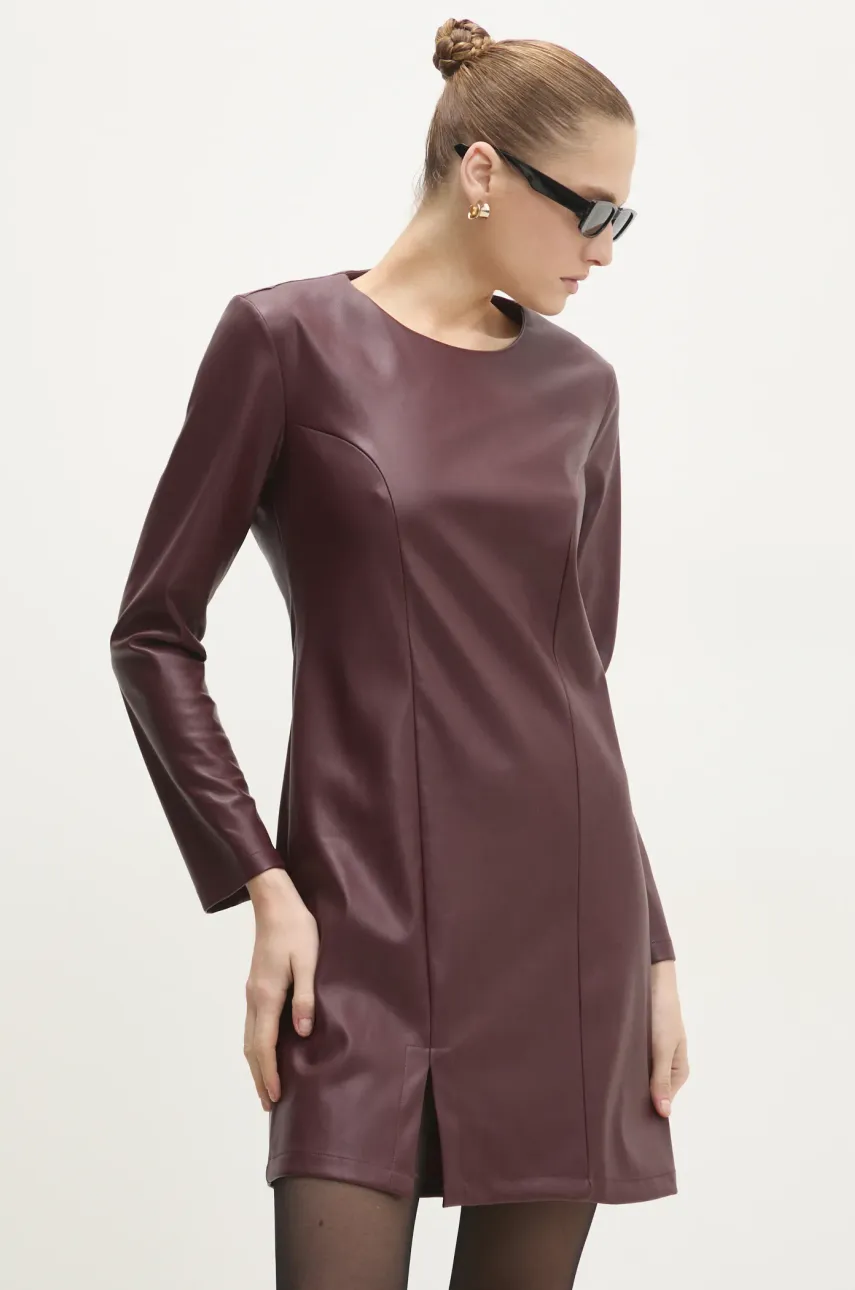 Answear Lab rochie culoarea bordo, mini, evazată