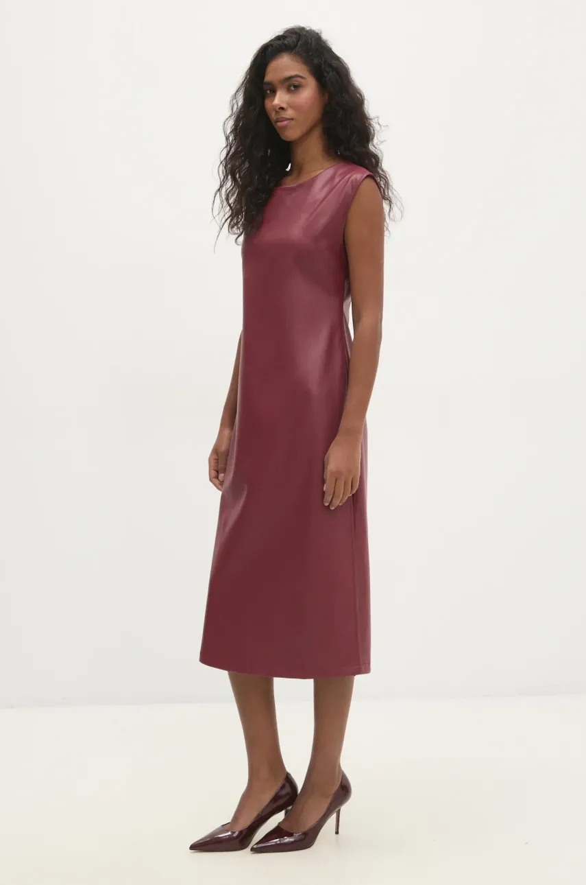 Answear Lab rochie culoarea rosu, midi, dreaptă