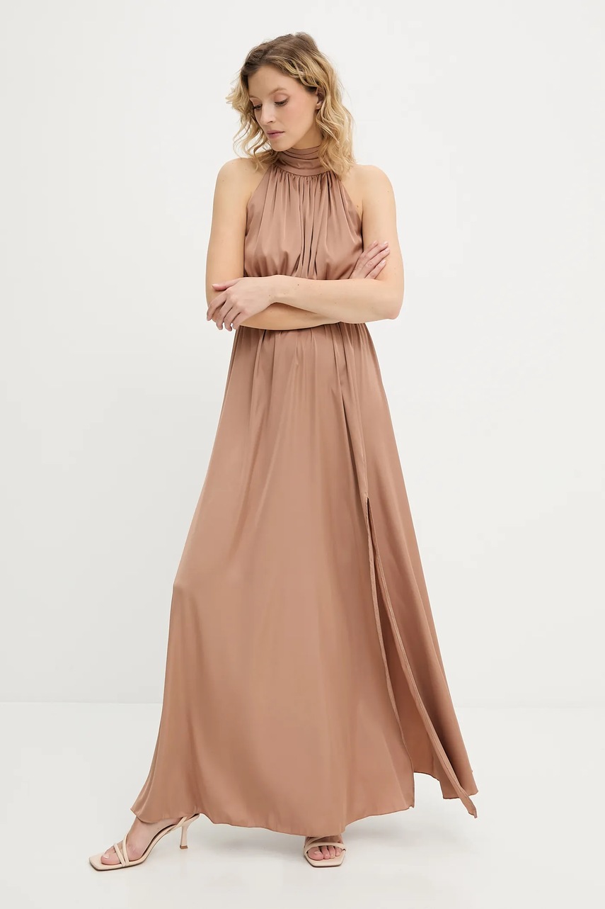 Платье Answear.LAB цвет розовый maxi расклешённая