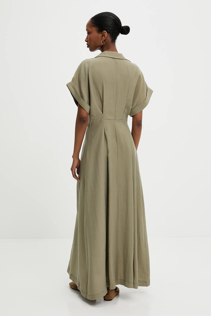 Платье Answear.LAB цвет зелёный maxi расклешённая