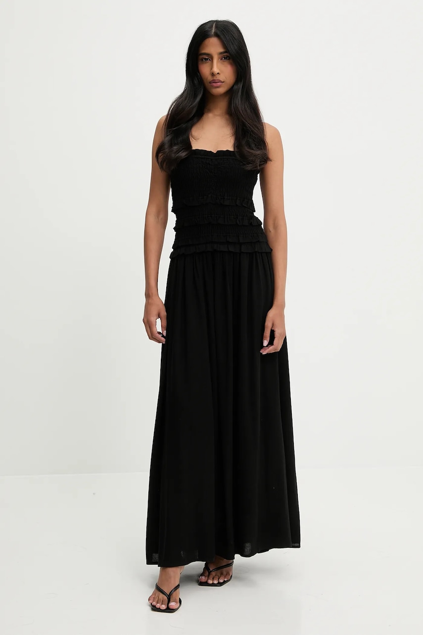 Answear Lab rochie din in culoarea negru, maxi, evazata