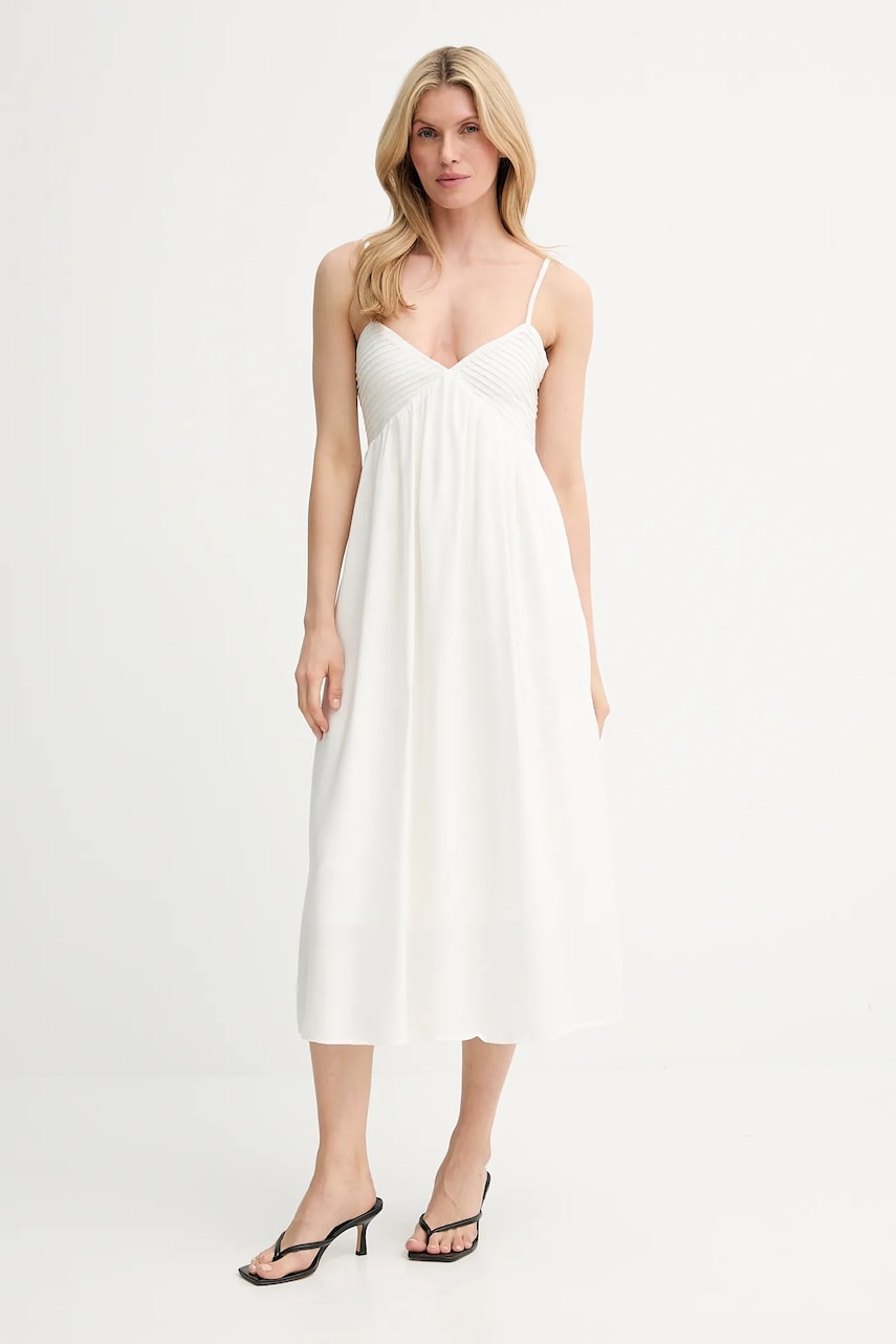 Answear Lab rochie culoarea alb, maxi, evazată