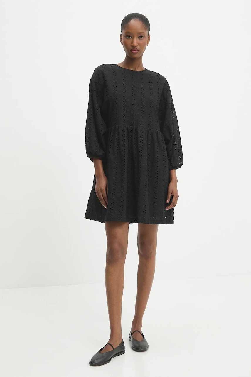 Answear Lab rochie din bumbac culoarea negru, mini, evazată