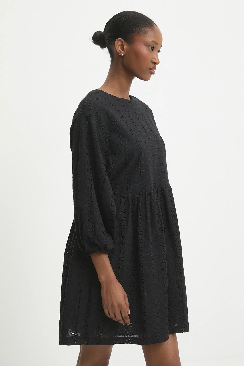 Хлопковое платье Answear.LAB цвет чёрный mini расклешённая