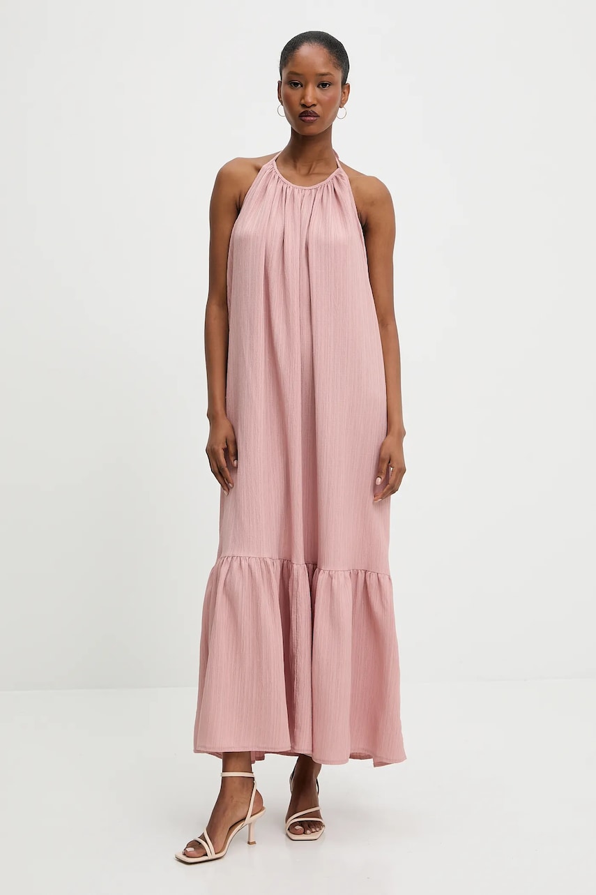 Levně Šaty Answear Lab růžová barva, maxi, oversize