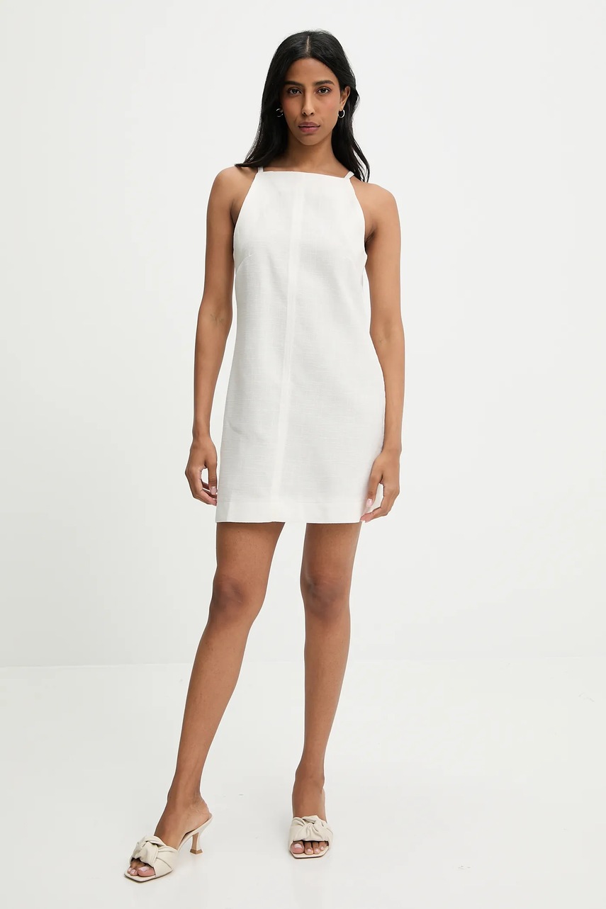 Хлопковое платье цвет белый mini облегающее