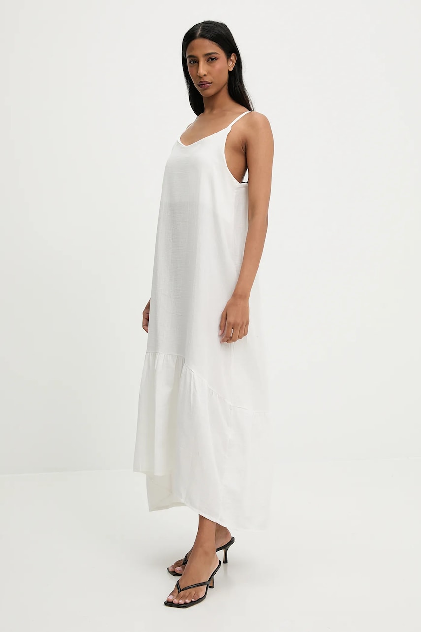 Answear Lab rochie din bumbac culoarea alb, maxi, evazati
