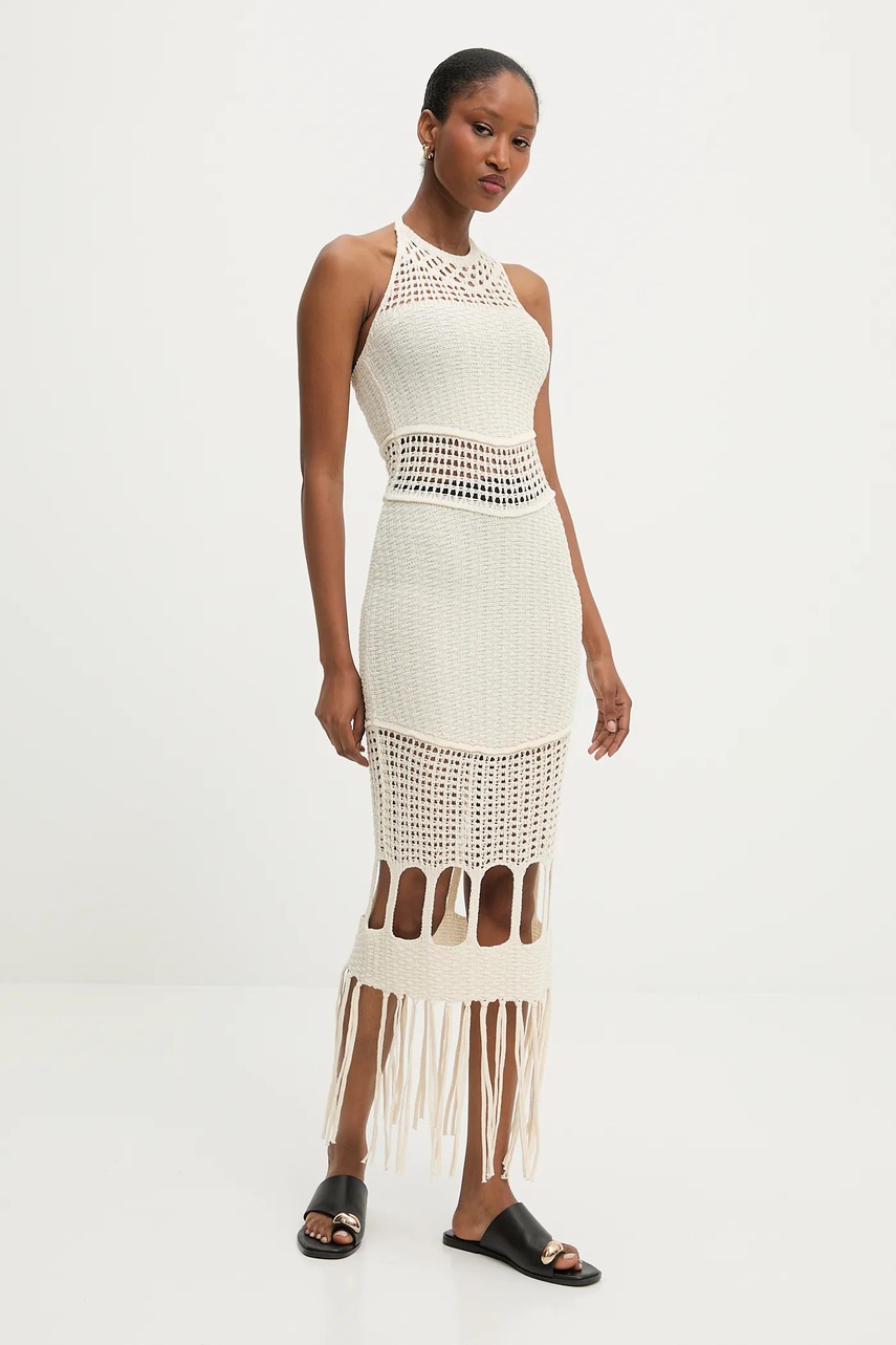 Платье Answear.LAB цвет бежевый maxi облегающее