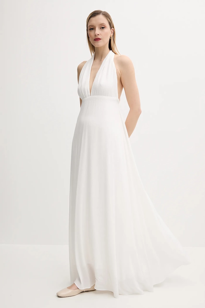 Answear Lab rochie culoarea alb, maxi, evazata