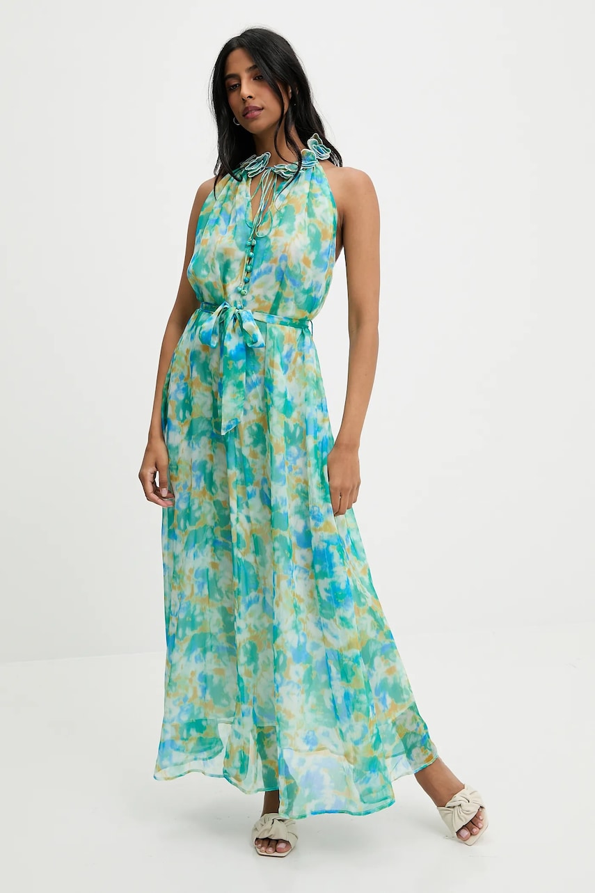 Answear Lab rochie culoarea verde, maxi, evazată