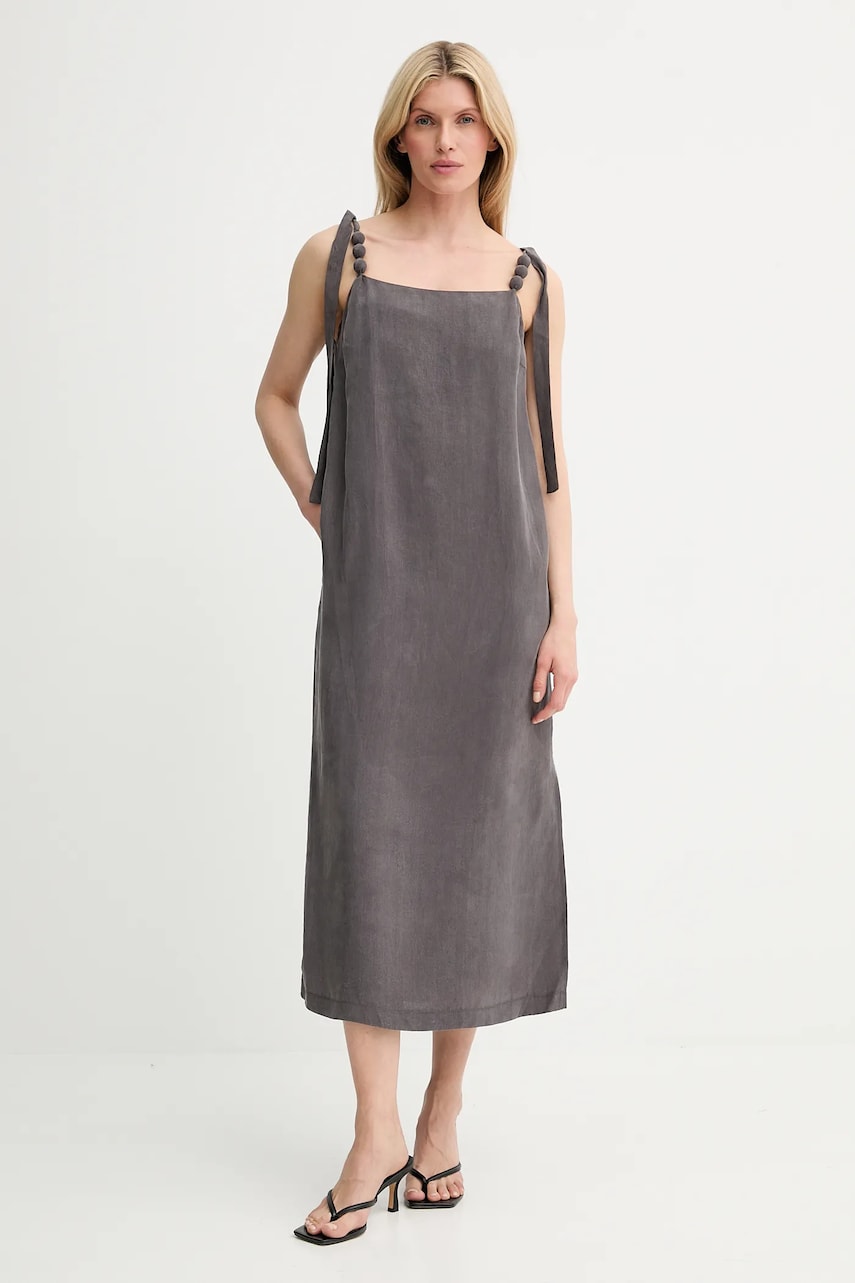 Answear Lab rochie culoarea maro, midi, mulată