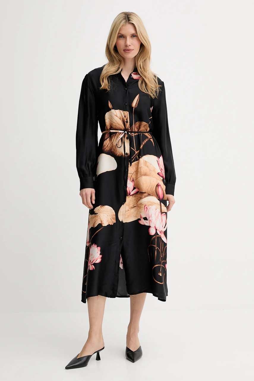 Платье Answear.LAB цвет чёрный midi расклешённая