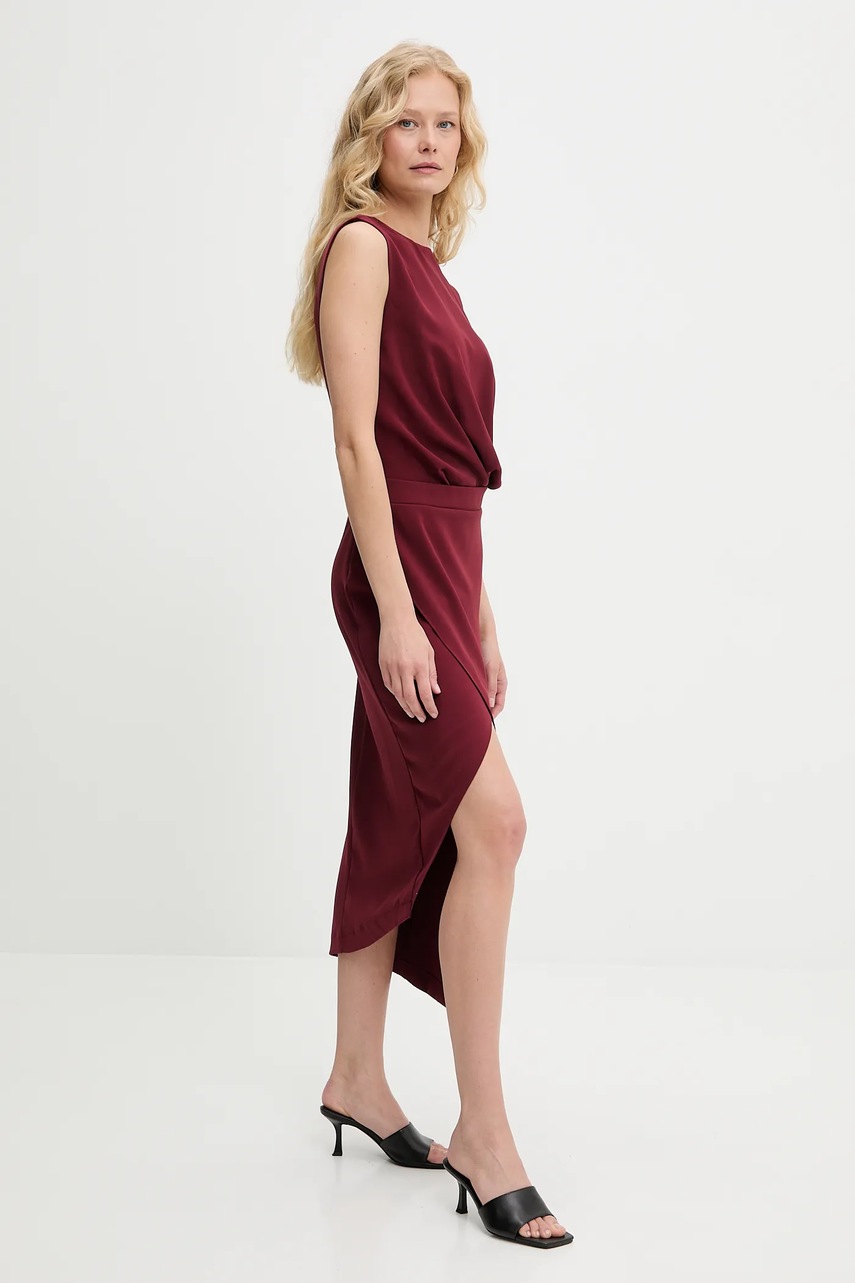 Платье Answear.LAB цвет красный midi облегающее
