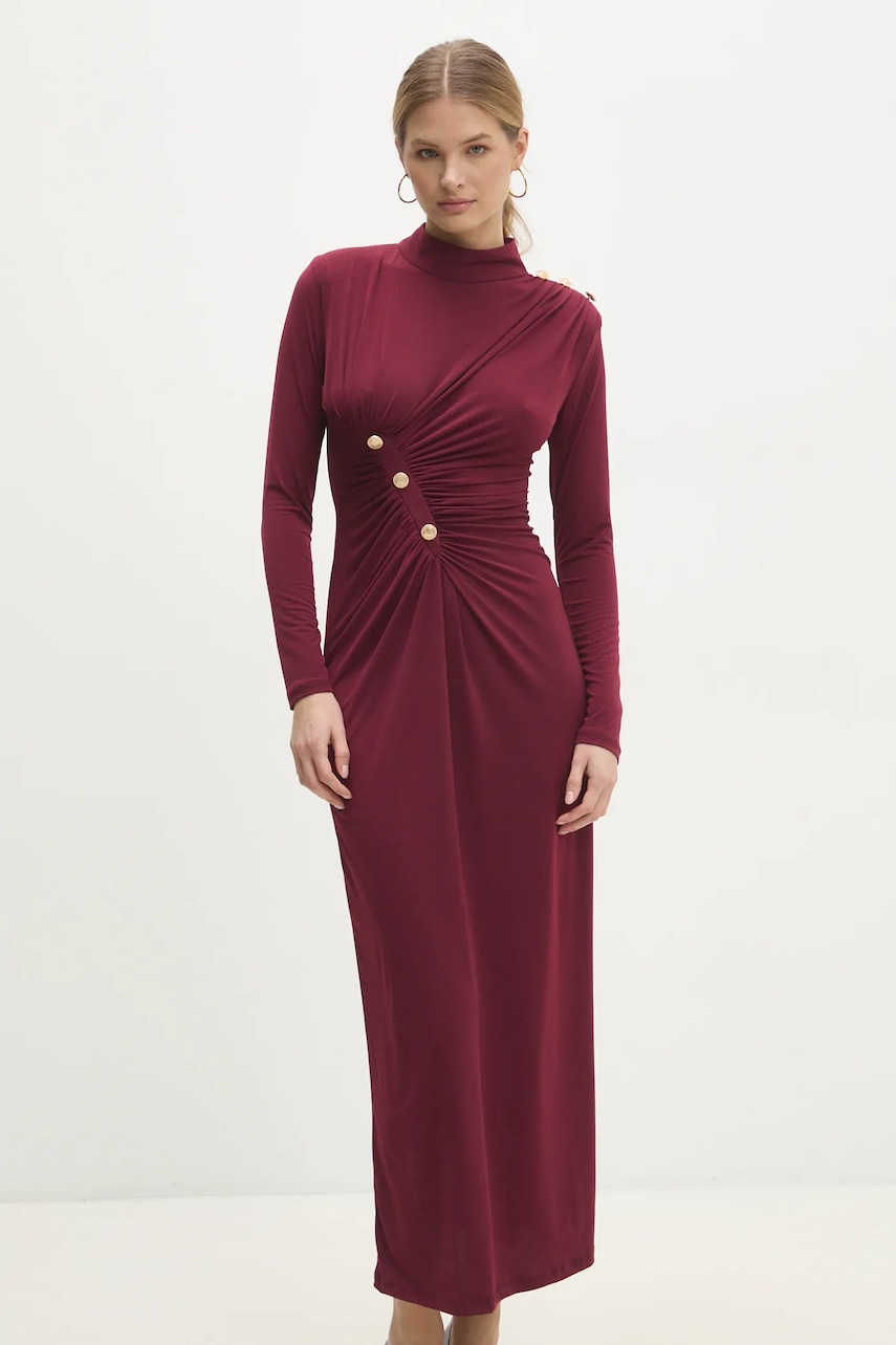 Answear Lab rochie culoarea bordo, maxi, mulată