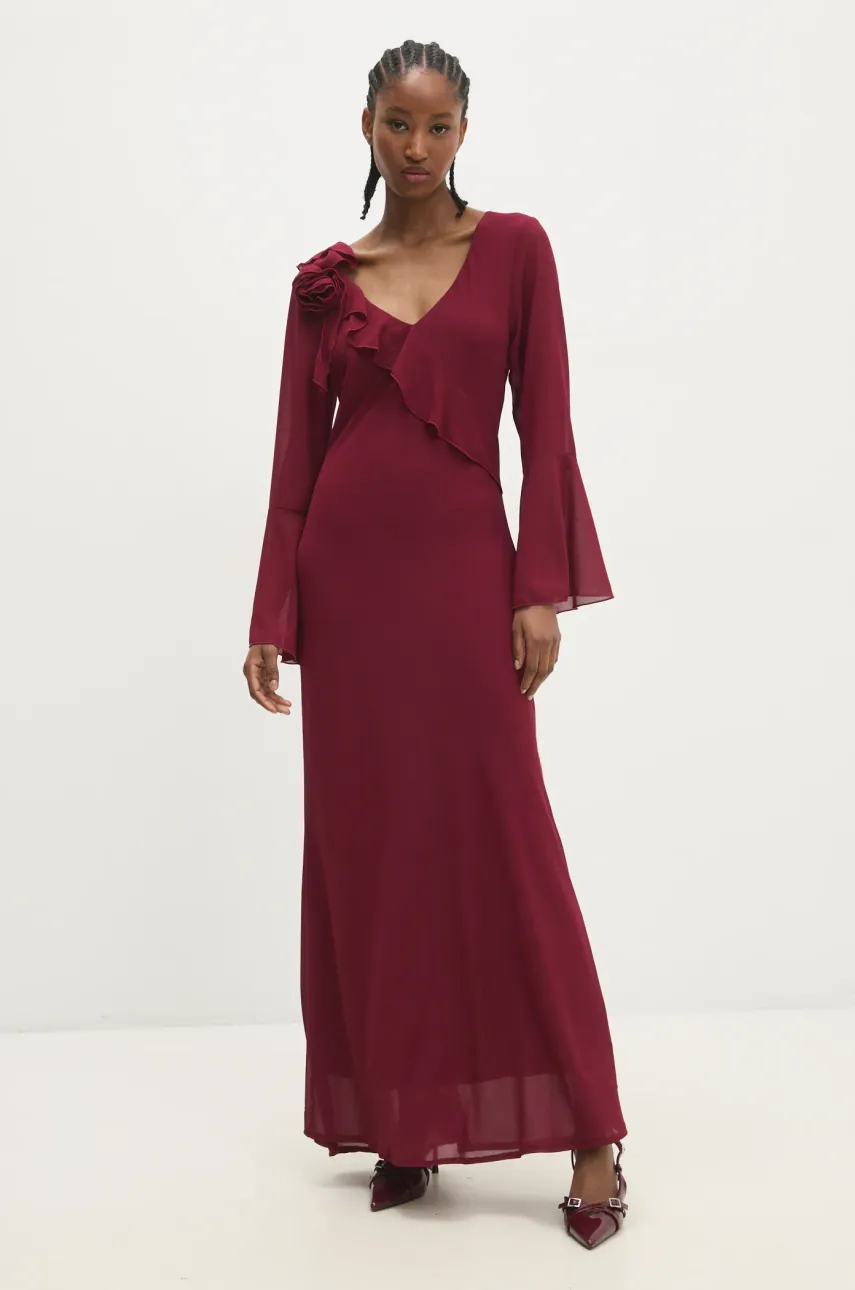 Answear Lab rochie culoarea rosu, maxi, dreaptă