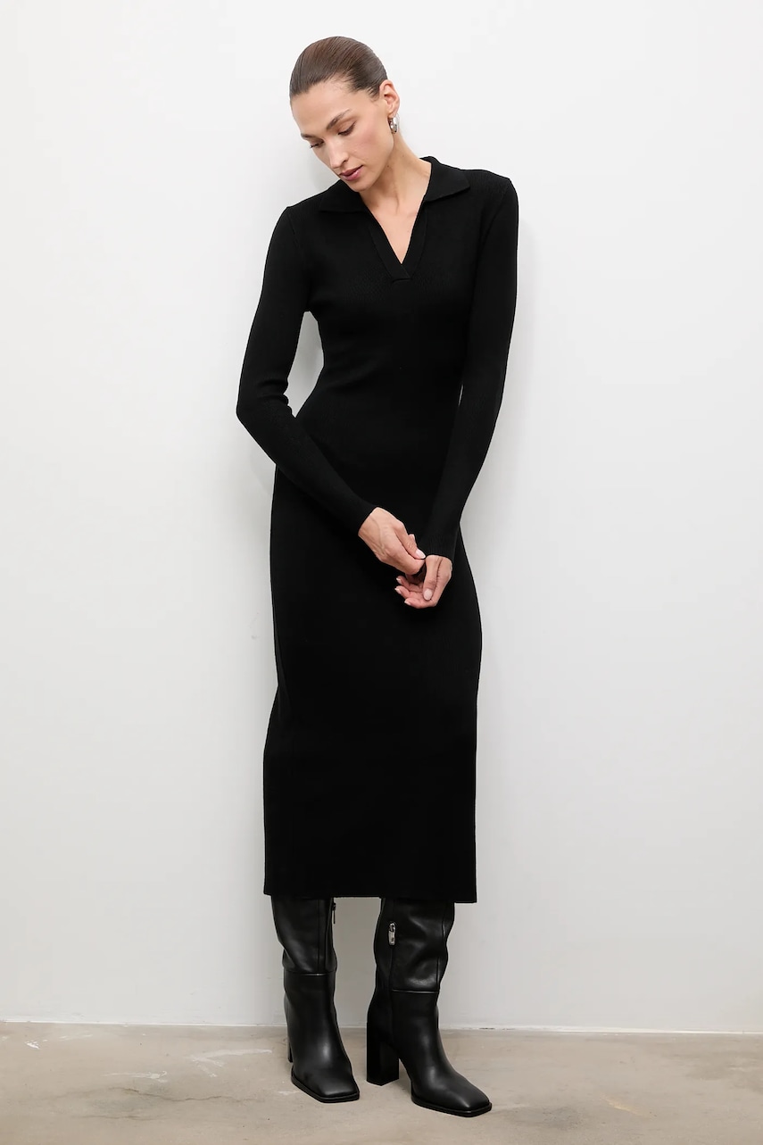 Answear Lab rochie culoarea negru, midi, mulată