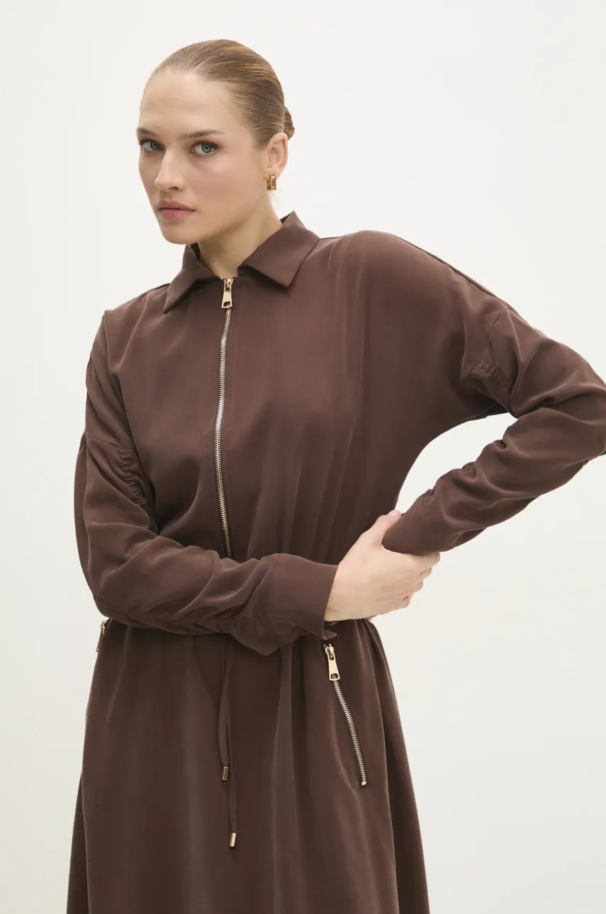 Сукня Answear Lab колір коричневий maxi розкльошена
