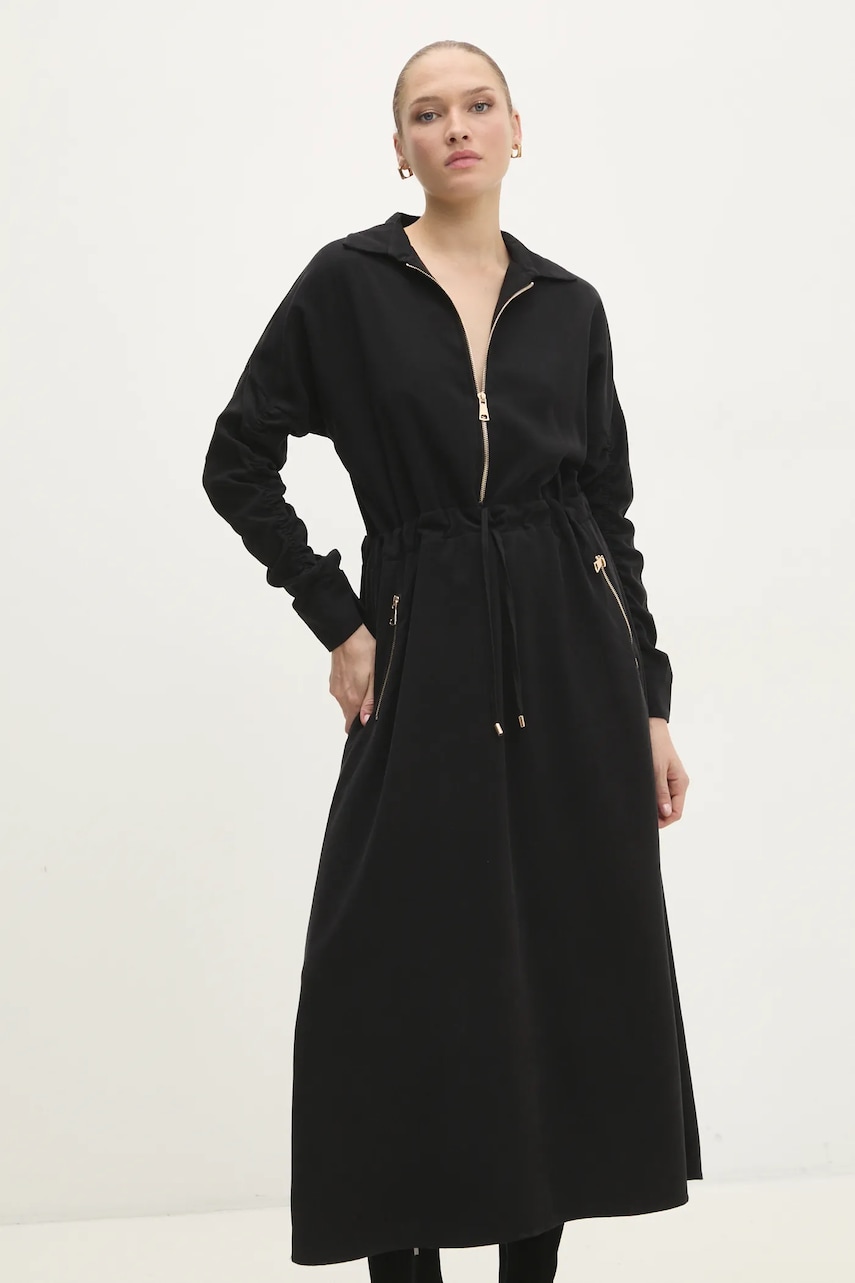 Платье Answear Lab цвет чёрный maxi расклешённая Платье Answear Lab цвет чёрный maxi расклешённая