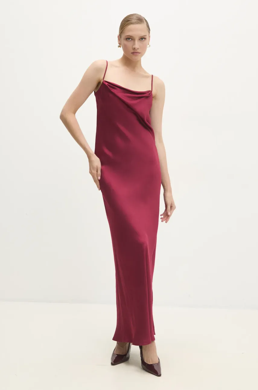 Answear Lab rochie culoarea rosu, maxi, dreaptă