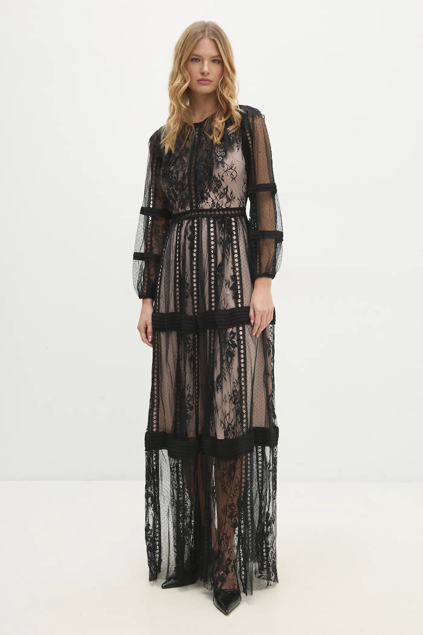 Answear Lab rochie culoarea negru, maxi, evazati Answear Lab rochie culoarea negru, maxi, evazati