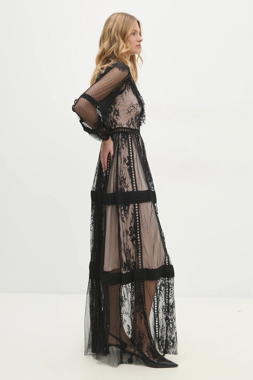 Платье Answear.LAB цвет чёрный maxi расклешённая