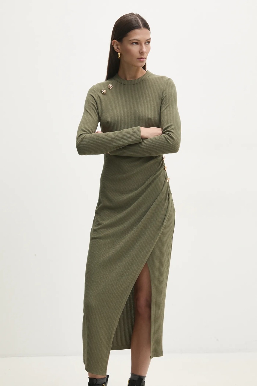 Answear Lab rochie culoarea verde, midi, dreaptă