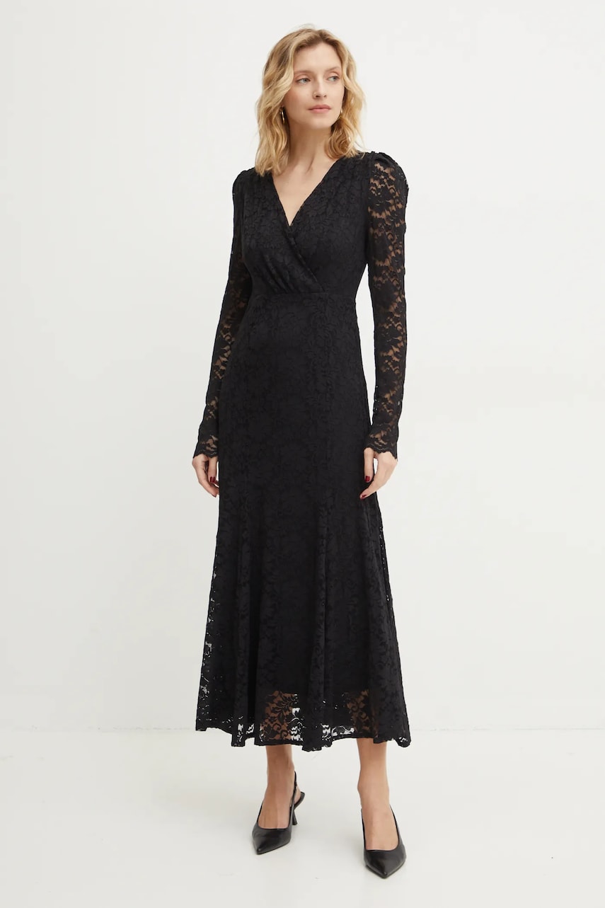 Answear Lab rochie culoarea negru, maxi, evazată