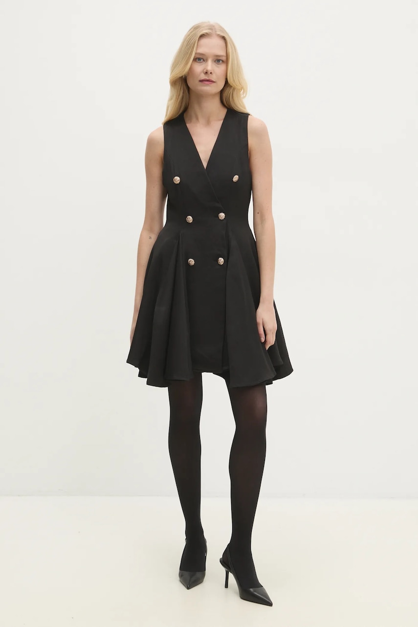 Answear Lab rochie culoarea negru, mini, evazată