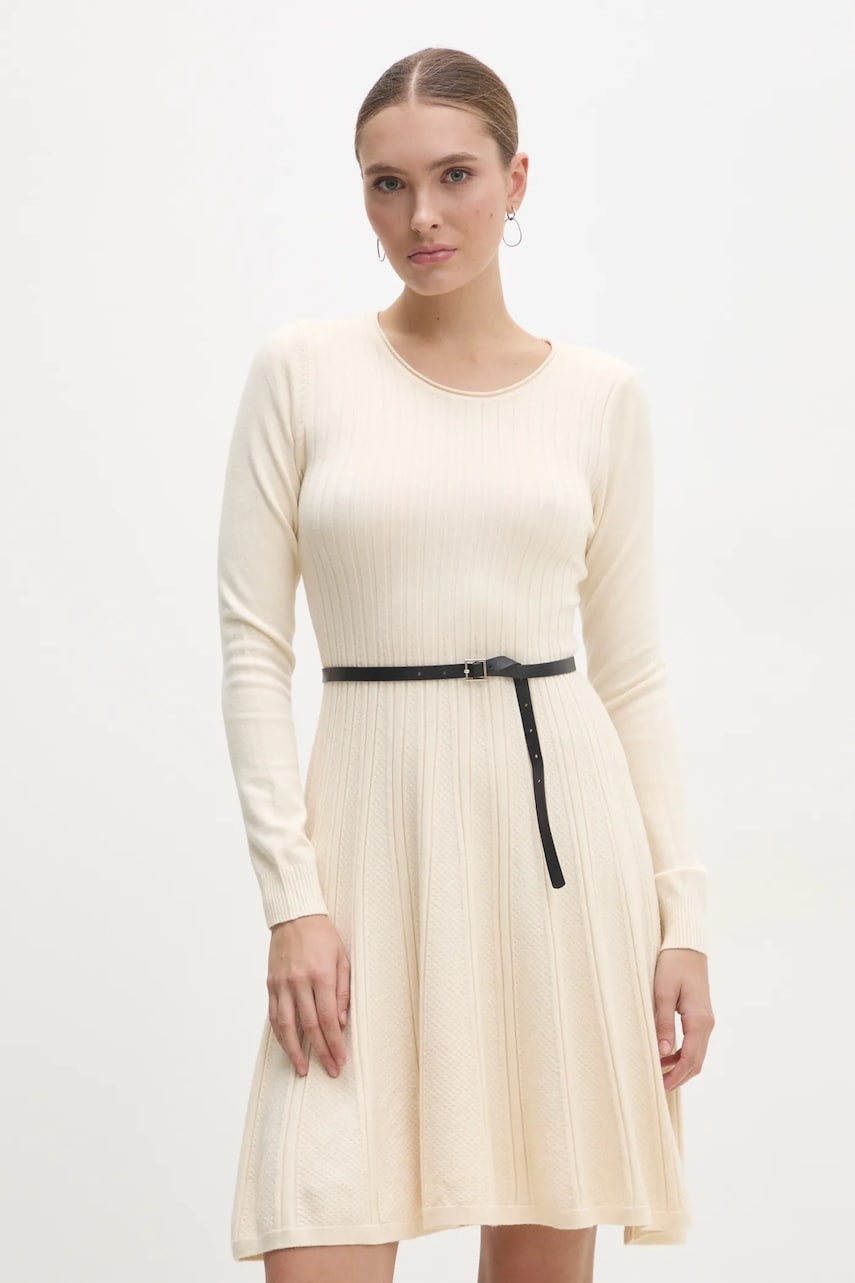 Answear Lab rochie culoarea bej, mini, evazată