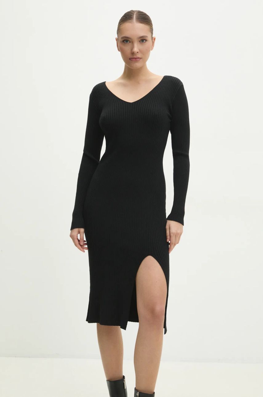 Answear Lab rochie culoarea negru, midi, mulata