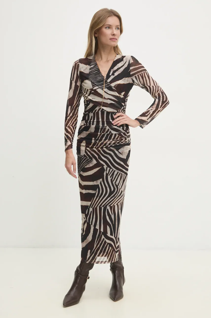 Answear Lab rochie culoarea maro, maxi, mulată