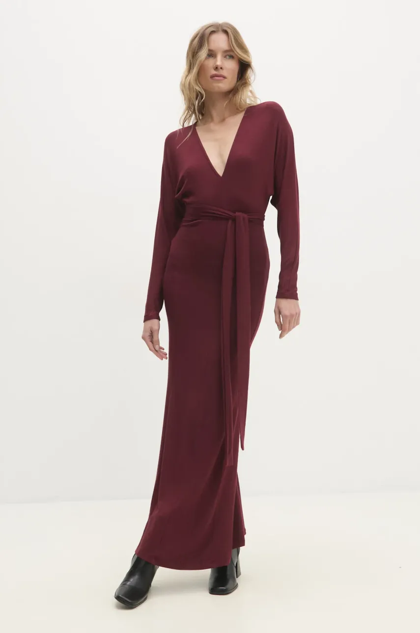 Answear Lab rochie culoarea rosu, maxi, dreaptă