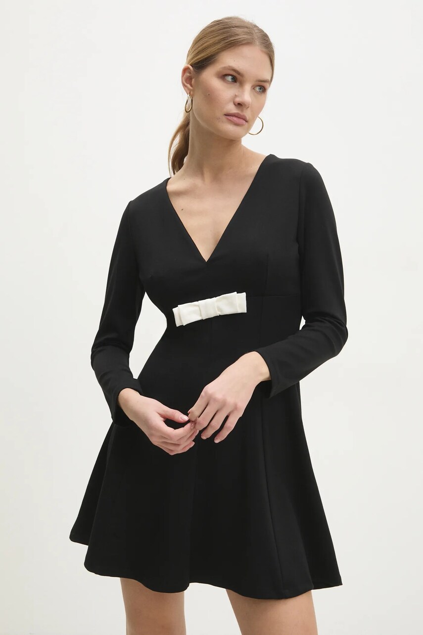 Answear Lab rochie culoarea negru, mini, evazată