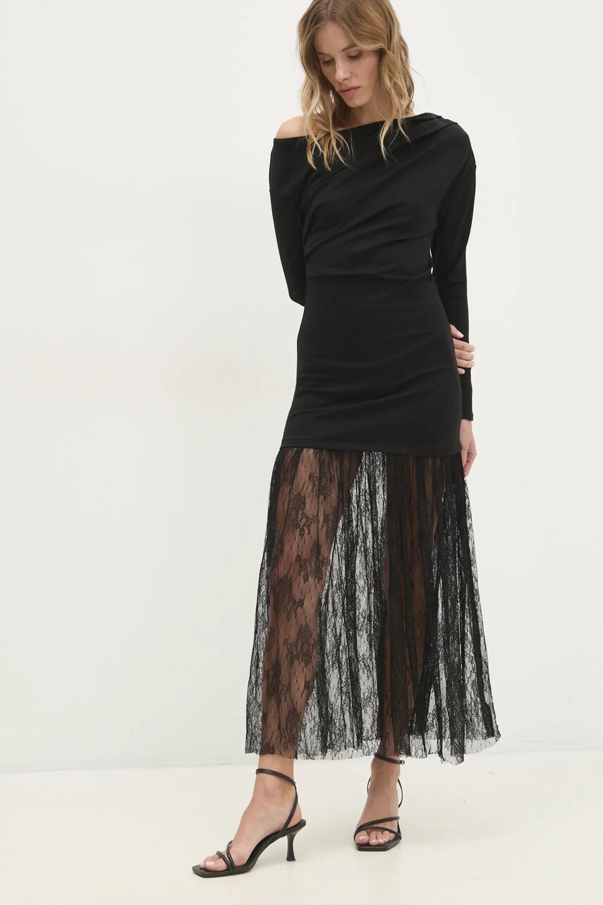 Answear Lab rochie culoarea negru, maxi, evazati
