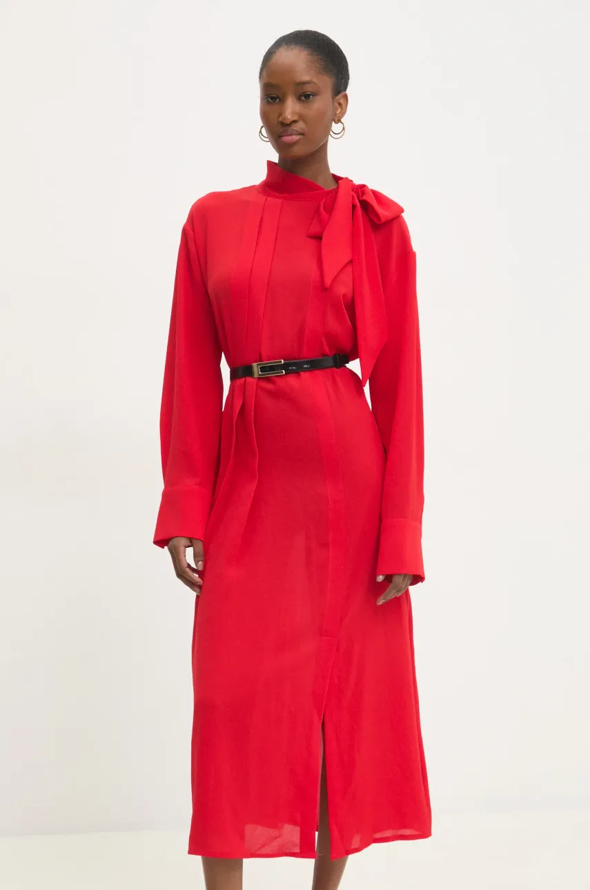 Answear Lab rochie culoarea rosu, midi, dreaptă