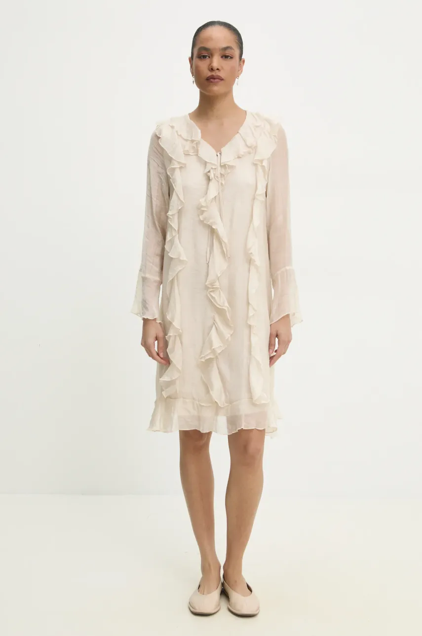 Answear Lab rochie culoarea bej, mini, dreaptă